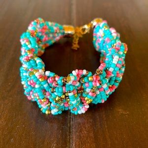 Beaded chunky bracelet multicolored